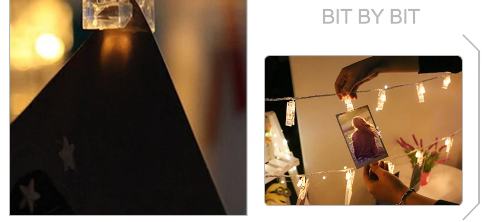 1.5M 2M 3M Photo Clip Holder LED String lights For Christmas New Year Party Wedding Home Decoration Fairy lights Battery (11)