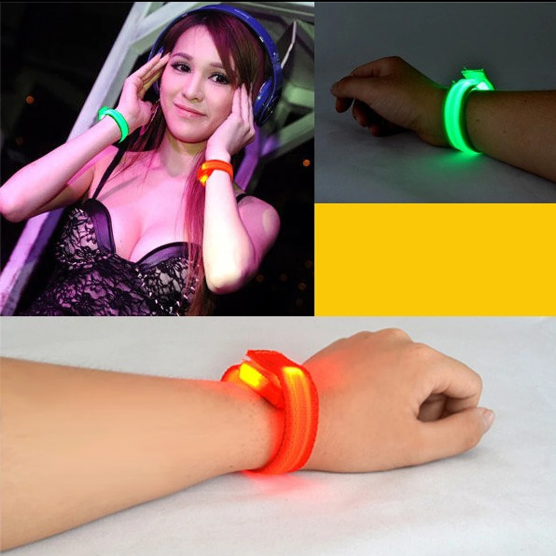 1/10 шт. мигающий браслет на запястье со светодиодной подсветильник кой|for party|led