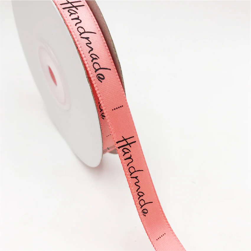 25 ярдов лента ручной работы кремовая розовая оберточная шелковая Атласная Лента Свадебная вечеринка DIY подарочная коробка для торта упаковочная лента