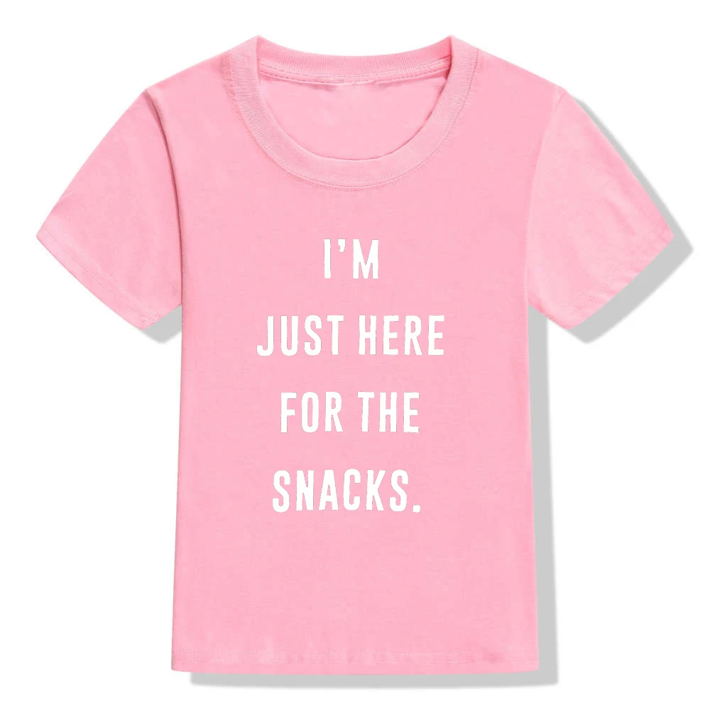 I'm Just Here/модные летние повседневные с надписями для мальчиков и девочек, детские футболки - Цвет: 48M8-KSTPK-