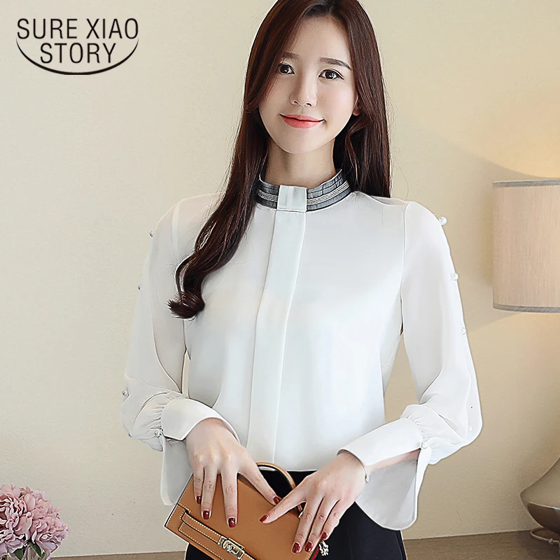 

fashion woman blouses 2019 solid chiffon blouse shirt office work wear long sleeve women shirts womes tops and blouses 2194 50