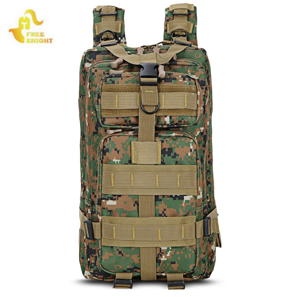 Men Military Tactical Backpack 25L 3 Day Assault Pack Army 600D Molle Bug Out Bag Trekking Camping Hiking Outdoor Small Rucksack