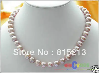 

FREE SHIPPING>>>@@ > N1600 NEW 17" 11mm lavender ROUND FRESHWATER PEARL NECKLACE