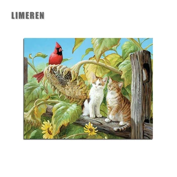 

Home Beauty Painting Calligraphy DIY Pictures By Numbers Cats Bird Oil Coloring By Number For Adult Unique Gift Home Decor
