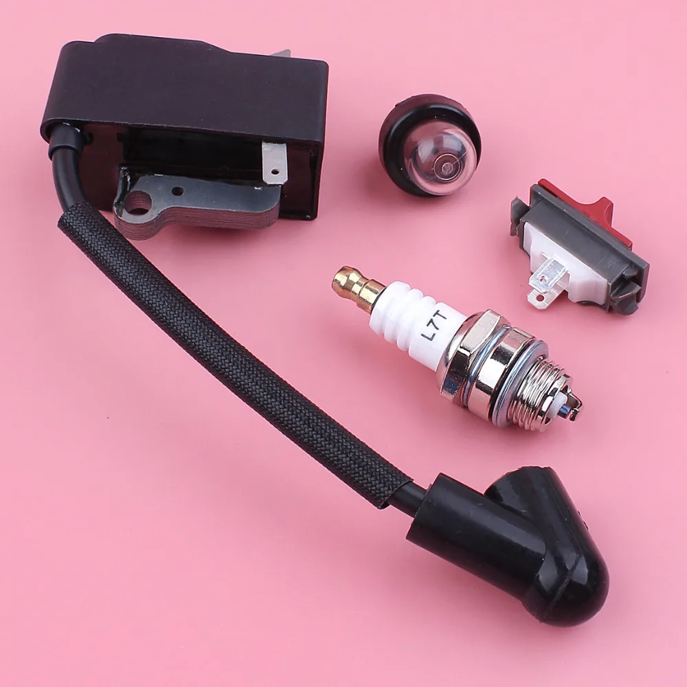 Ignition Coil Stop On Off Switch Primer Bulb Spark Plug Kit For Husqvarna 235R 232R 225R 232L 240RJ 227R 235FR Trimmer Part