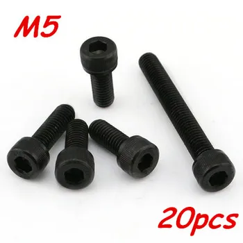

20pcs M5*6/8/10/12/14/16/18/20/22/25/30/35/40/45/50 Hexagon socket screws Hex Head Socket Cap Screw Black 12.9 Grade Bolts