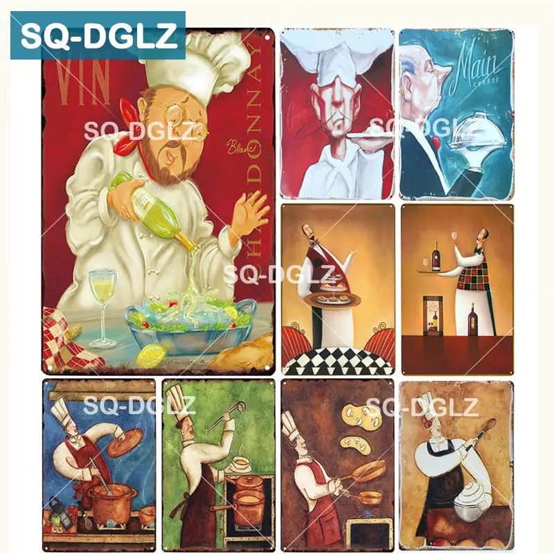 

[SQ-DGLZ]Chef Plaque Metal Vintage Decor For Home Metalen Borden Metal Poster Pub Tin Sign Rejilla Decor Metalica Shabby Chic