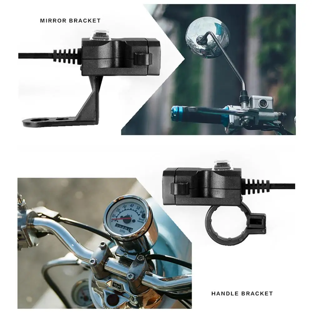Двойной USB порт 12 в водонепроницаемый мотоцикл руль зарядное устройство 5 В 1A/2.1A адаптер питания Разъем для мобильного телефона