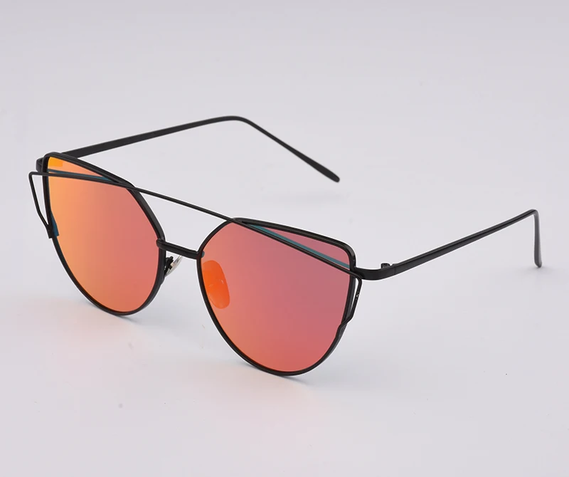 RunBird, новинка, женские модные роскошные солнцезащитные очки кошачий глаз с плоским верхом, женские солнцезащитные очки с двойным лучом, двухслойная оправа из сплава, UV400, M195