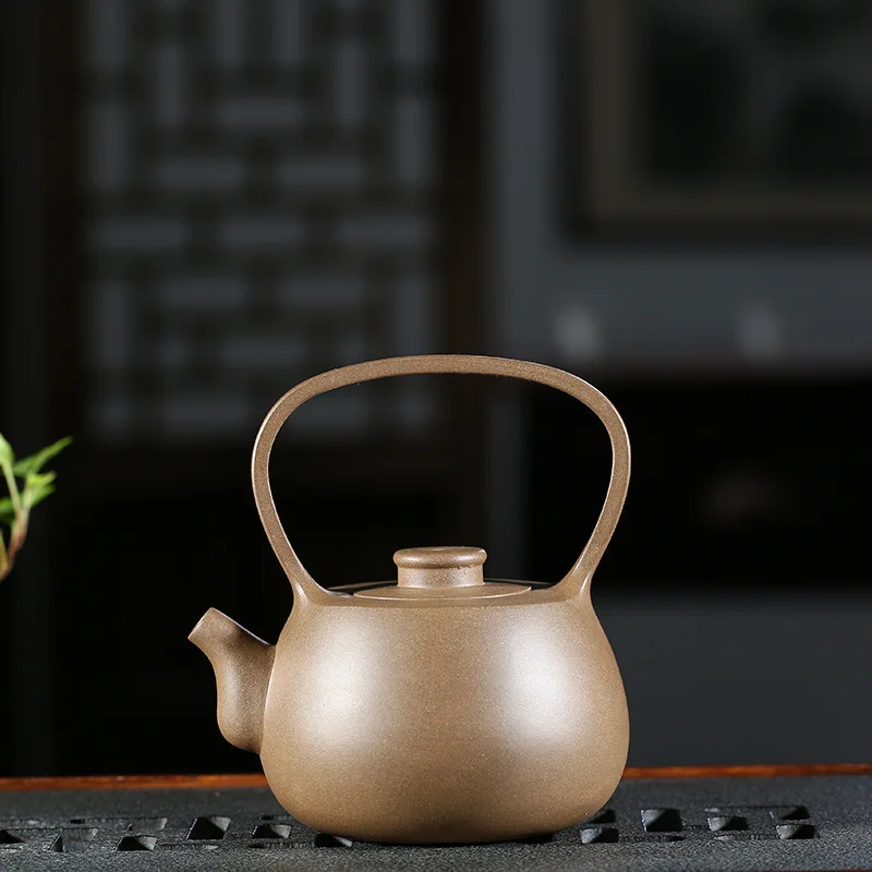 

Goods Full Manual Raw Ore Grey Lime Section Mud Handle Stone Drum Kettle Infusion Of Tea Kettle Kungfu Online Teapot Tea Set