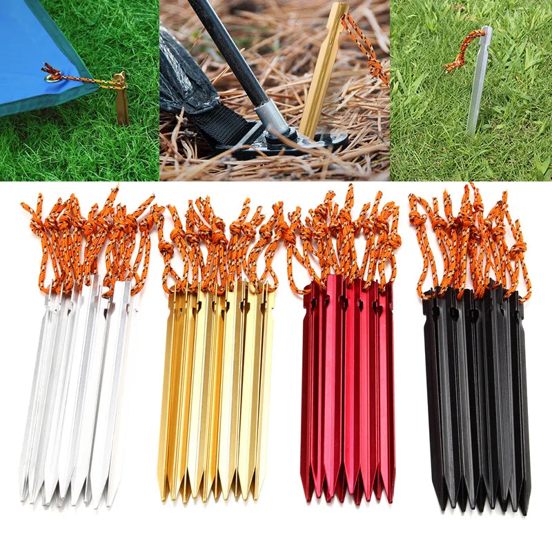 

21CM Curving Ground Spike Tent Peg Aluminum Alloy Tent Peg Stake Pin Nail Outdoor Hiking Trip Camping Tent Accessories Durable
