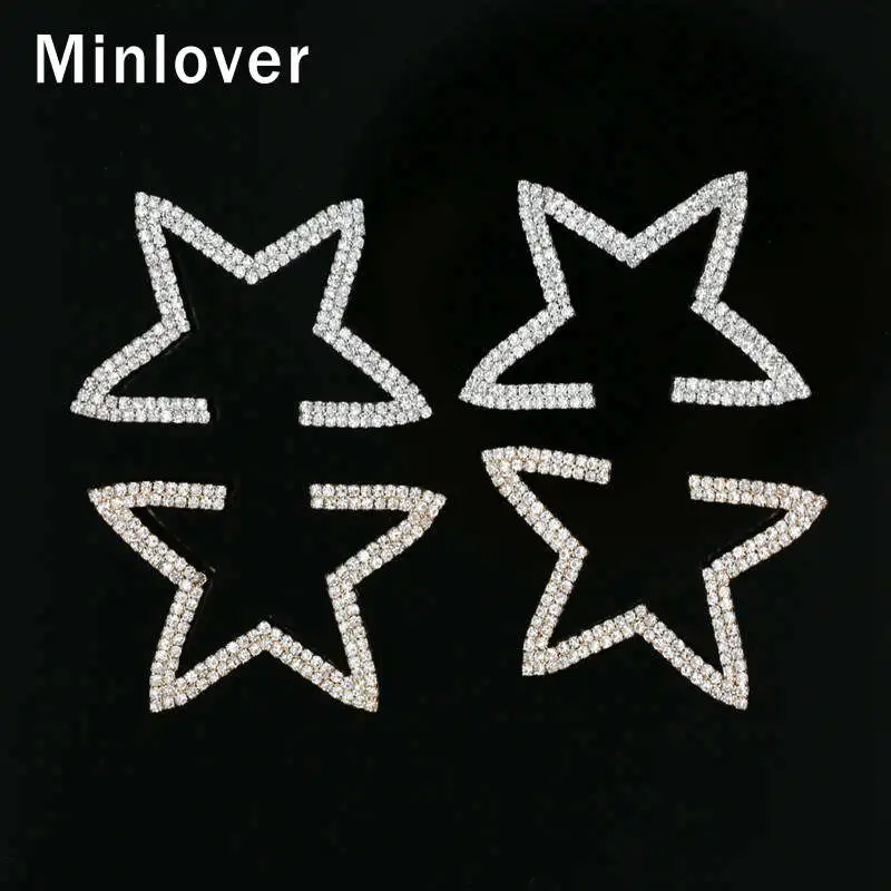Minlover Винтажные серьги-гвоздики со звездами для женщин со стразами большие Boho Висячие Эффектные серьги модные свадебные украшения MEH1261