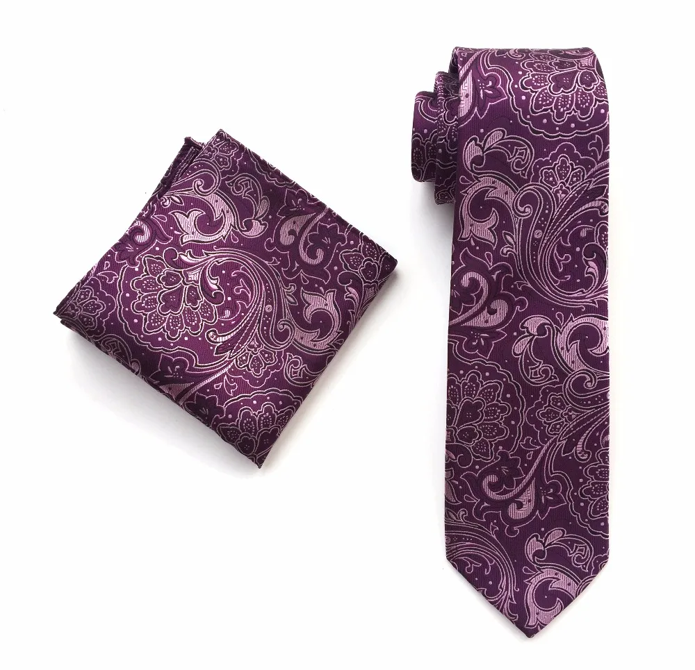 Wholesale 8cm Fashion Men Woven Necktie Set Classic Floral Ties Hanky