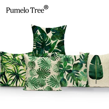 

2018 latest linen pillowcase palmier printing Cushion Cover tropical Fashion Sofa decoration Cojin 18 throw Cushion Cover 45*45