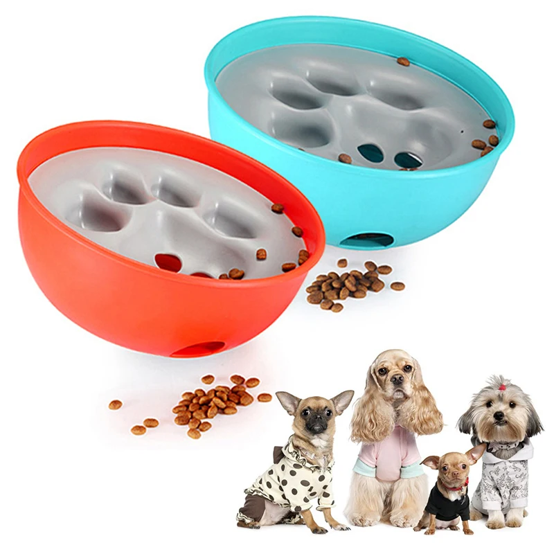 New Pet Dog Bowl Tumbler Slow Feeder Anti Leakage Food IQ Treat Ball Dog Toys for Pet Cat Food Water Feeding Dish Feeder