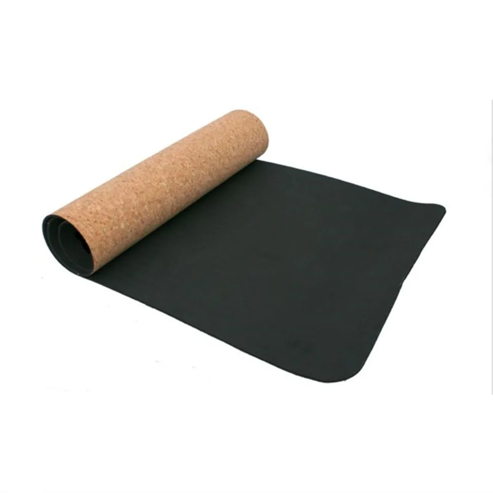 Extra Thick Yoga Mat Skip Proof Natural Cork TPE Athletic Mat Folding