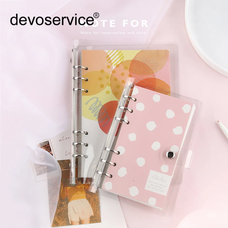 

Girl Series PVC Loose-leaf Planner Notebook Paper Journal Agenda Spiral Inner Paper Loose Leaf Stationery Office School Supplies