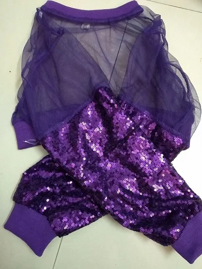 Танцевальный Костюм с блестками; фиолетовый костюм с длинными рукавами для девочек; одежда для занятий уличными танцами; одежда для сцены в стиле хип-хоп; одежда для рейв; YYT1 - Цвет: TOPS