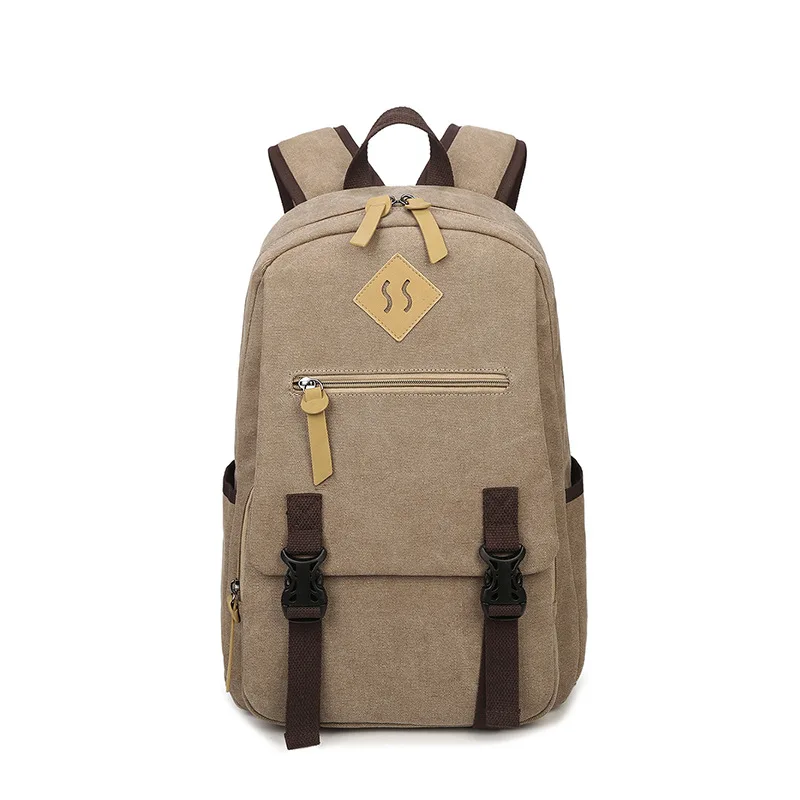 FLYLEAF Canvas 14.1Inch Laptop Notebook Backpack Teenage School Bag for