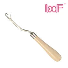 LOOF 1 шт., крючок с деревянной ручкой, игла для плетения волос, иглы для вязания, для наращивания, для укладки ковров, для ремонта, инструменты для рукоделия