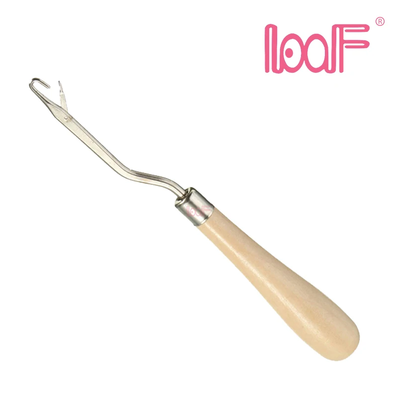 

LOOF 1pc Wood Handle Latch Hook Needle Hair Weave Needle wigs Knitting Extensions styling Carpets Making Repair Craft Tools