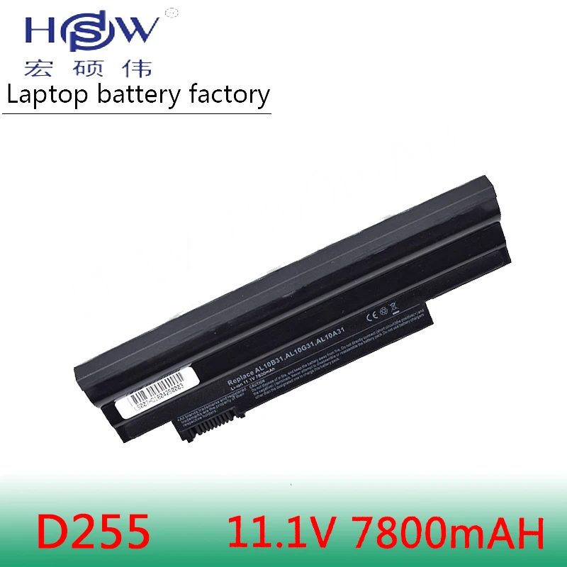 

HSW 9 cell Laptop battery for Acer Aspire One 522 D255 722 AOD255 AOD260 D255E D257 D257E D260 D270 E100 AL10A31 AL10B31 AL10G31