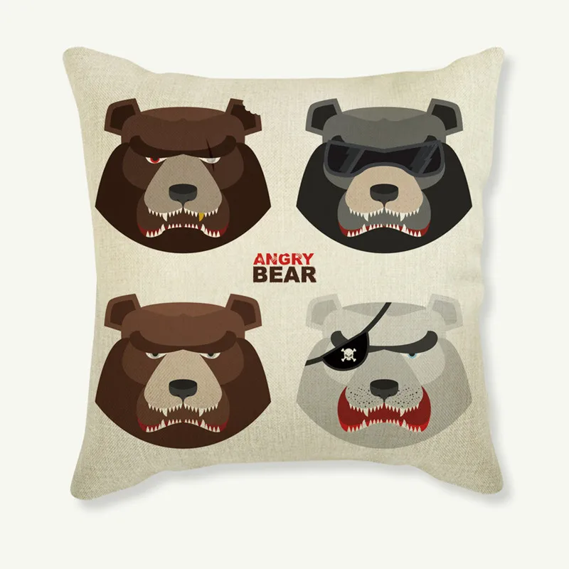 Seven Colors Cat Art Cotton Linen Decorative Throw Pillow Case Cushion Cover 17.7 x 17.7inches