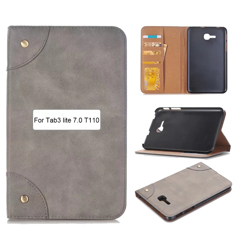 

High quality fashion Luxury case for Samsung Galaxy Tab 3 Lite 7.0 Tablet Book Cover pu Leather Smart Case SM-T111 T110 T113