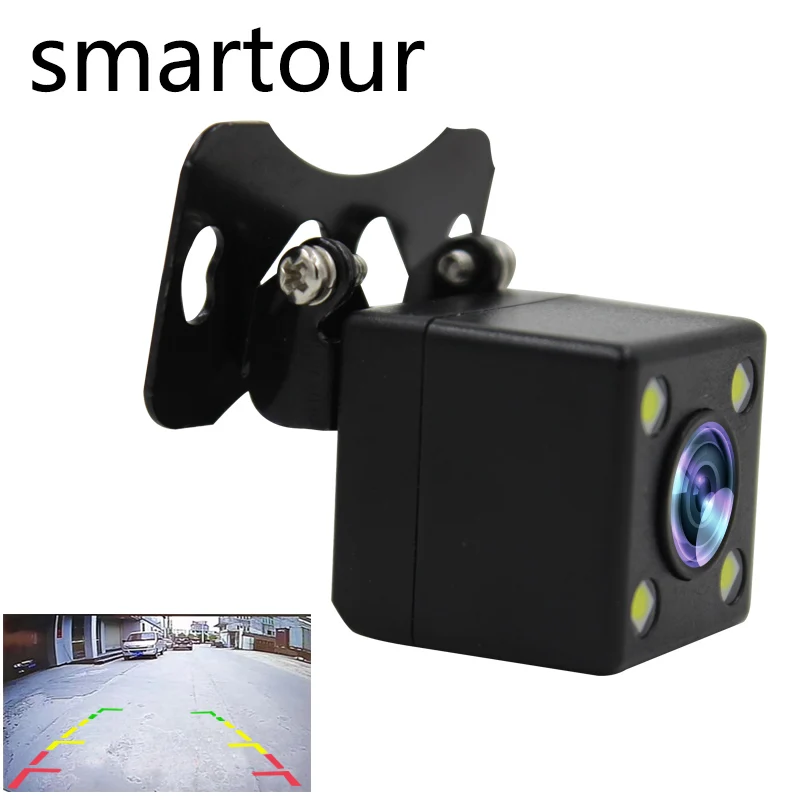 

smartour Car universal external reversing camera 4LED light infrared parking rear view image waterproof HD night vision camera