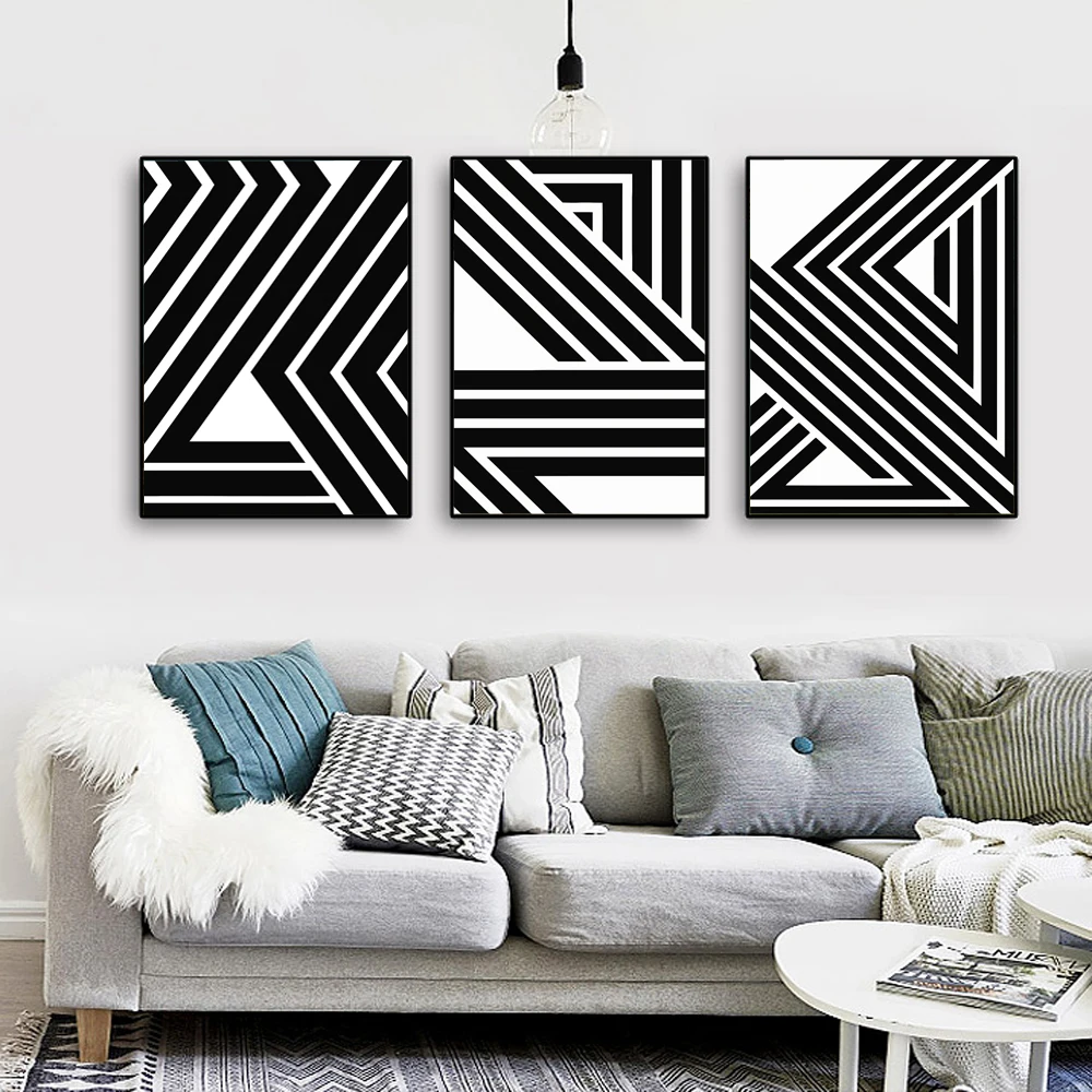 

Unframed 3 Styles irregular Abstract Geometric stripe Nordic Style Canvas Print Painting Poster Wall Art Picture For Decoration