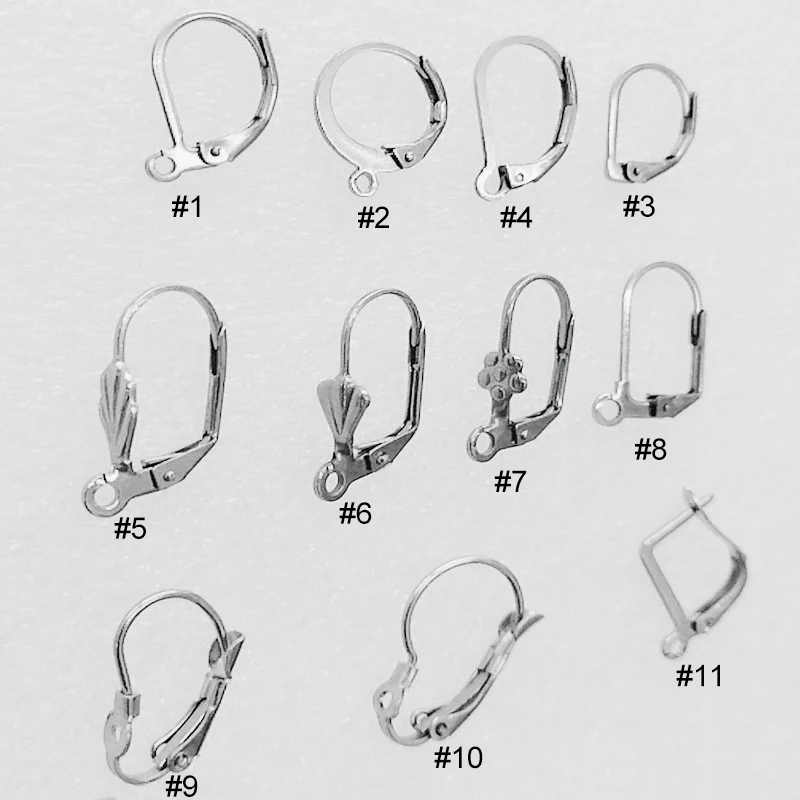 20 шт./лот, серьги из нержавеющей стали с рычагом, французские крючки, серебряный тон, для рукоделия, ювелирные изделия, серьги, аксессуары, принадлежности