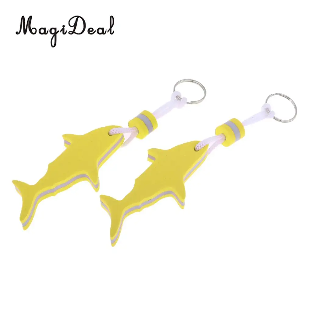 MagiDeal 2 Pieces Marine Shark Shaped EVA Floating Keychain Keyring Water Key Float for Radting Surfing Rowing Boat Accessories