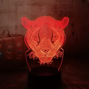 

3D Animal Lion house Decor USB Lamp Toy lamp for Kids Bedside RC Remote Luminarias 7 Colors Flash Change LED Night Light Lava