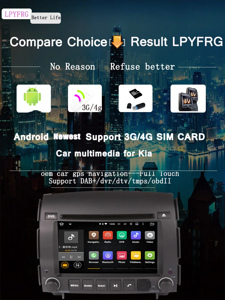 Top 2 Din Android 9.0 Car GPS DVD player For Hyundai sonata NF 2004 2005 2006 2007 2008-17 4G USB Radio BT GPS Navigation Headunit 2