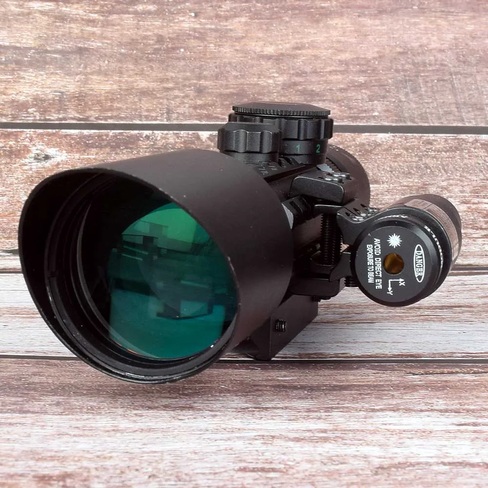 

M9 3-10x42EG Tactical Optics Reflex Sight Riflescope Picatinny Weaver Mount Red Green Dot Hunting Scopes With Red Laser