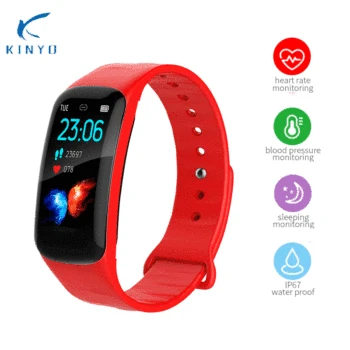 

Watch Smartband waterproof ip67 wristband heart rate message reminder smart bracelet for ios android pk ck18s m2 y5 smart band