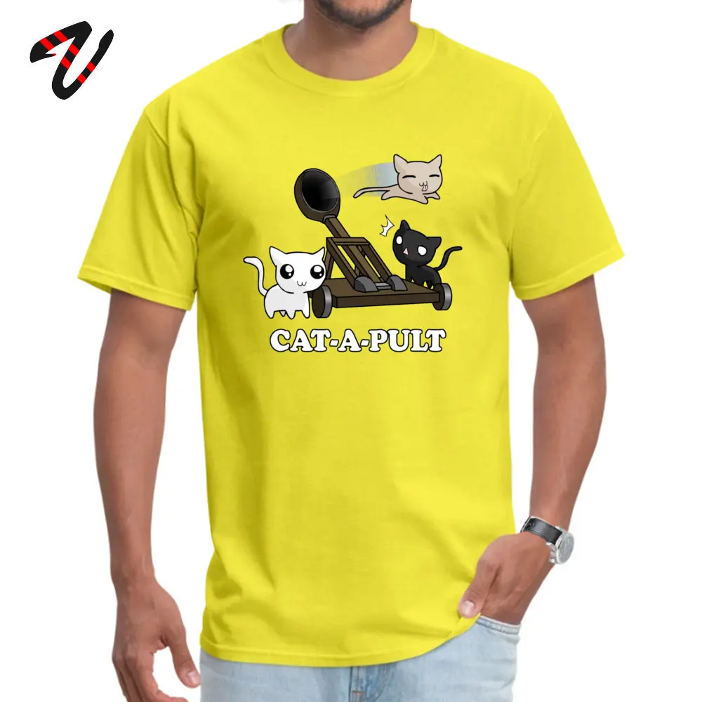 

Catapult Fun T Shirt Men New Arrival Youth T-shirt Short Sleeve Valencia Cat a pult Tops Slim Fit Clothing Cotton Funny Tshirt