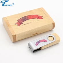 Деревянный зажим USB+ коробка 4 ГБ 8 ГБ 16 ГБ 32 ГБ 64 Гб 128 ГБ(более 5 шт. цветная печать логотипа) USB флеш-накопитель