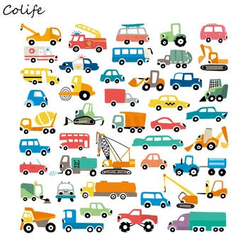 

Cars Set For Boys Stickers On Clothes Washable Heat Transfer Badges DIY Accessory Clothing Deco New Design Patch