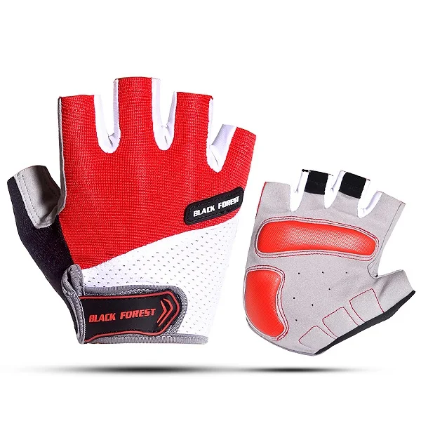 Мужская дышащая перчатка s Half Finger Велоспорт антискользящие перчатки дышащие мотоциклетные перчатки для тяжелой атлетики Спортивная дышащая перчатка - Цвет: Red