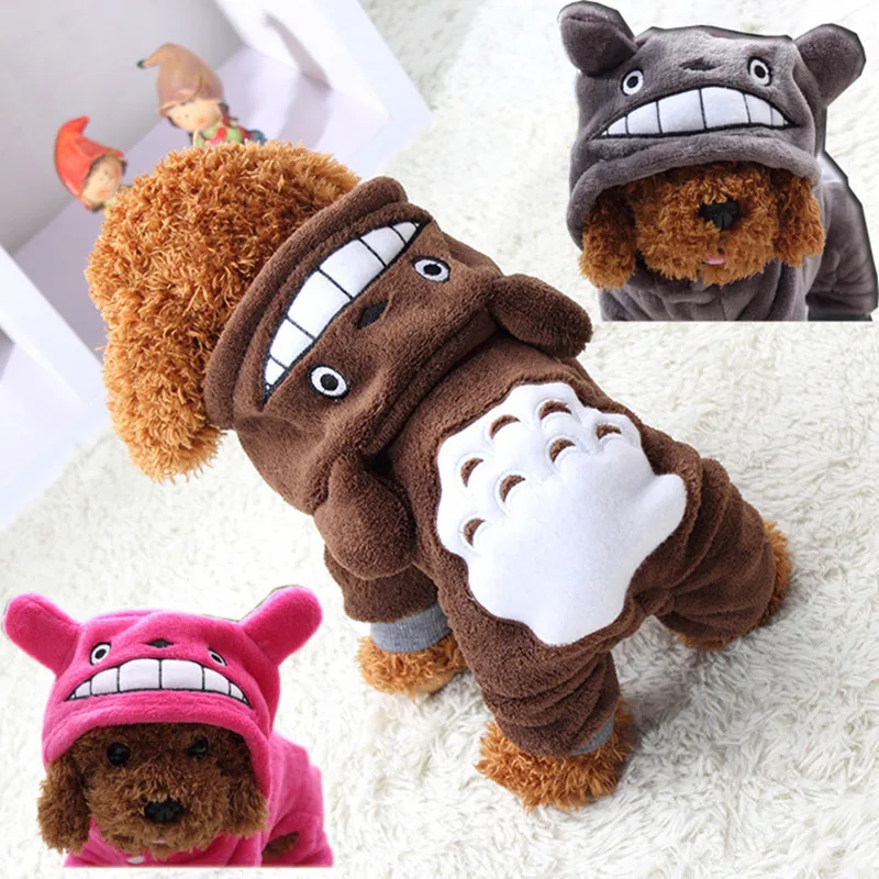 2016 Soft Fleece Dog Clothes Warm Pet Costume Winter Dogs Coat Autumn Hoody Four Legs Jumpsuit Clothing for yokie small dogs 14