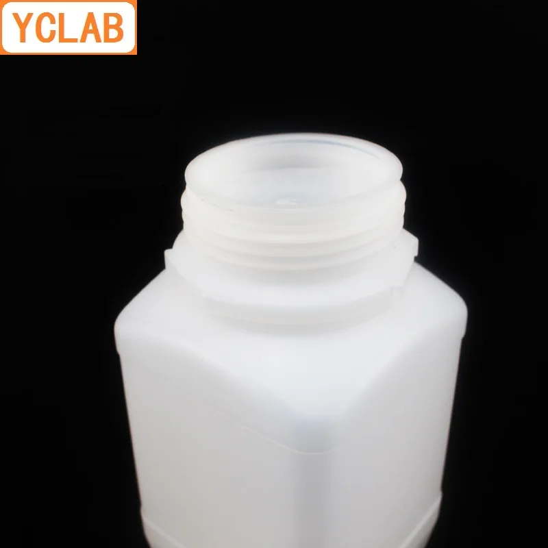 YCLAB 1000 мл Квадратная бутылка для отбора проб HDPE пластик 1Л с синим колпачком