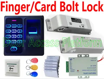 

Fingerprint+Password Standalone access controller machine,Door Control Electric Surface mounted Bolt Lock Door power EM ID card