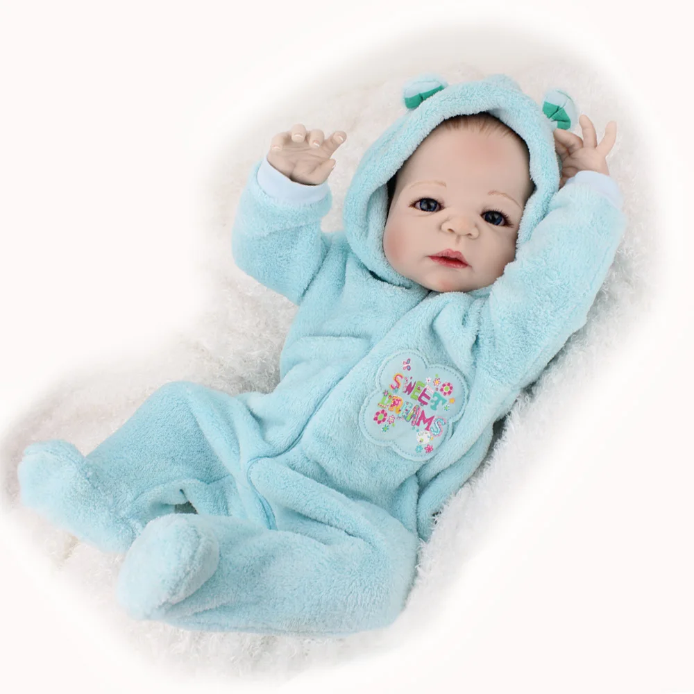 22 дюймов Reborn Baby Doll 55 см мальчик синий полностью виниловый силиконовый ручной работы коллекция ручной работы подарок на день рождения Детские игрушки для ванной