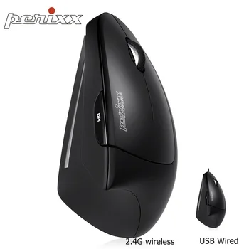 

Genuine Perixx PERIMICE-513(Wired)/713 (2.4GHz) Optical Wireless Ergonomic Vertical Mouse Computer Mouse For Desktop Notebook