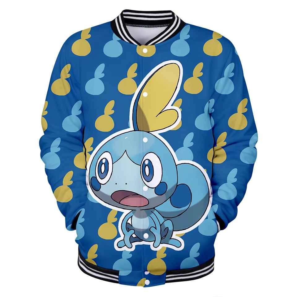 2019 3D Pokemon Sword and Shield streetwear Spring Winter Baseball Jackets Casual Fashion Cartoon cosplay  Hip Hop Fashion