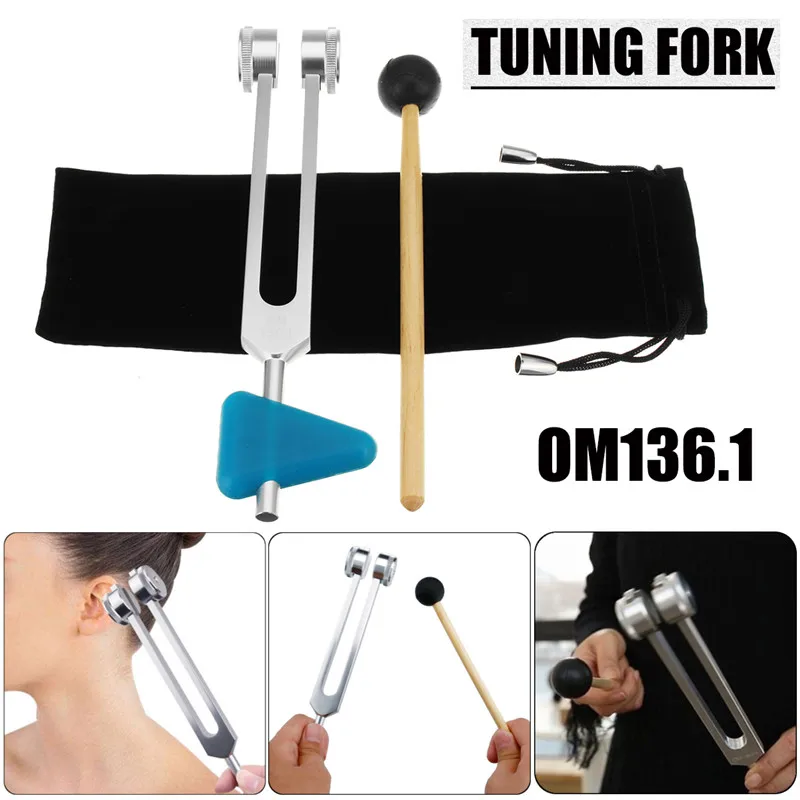 

2pcs/set OM136.1 Chakra Tuning Fork Aluminum Alloy With Striking?Mallet Module For Sound Healing Therapy Medical Neurological