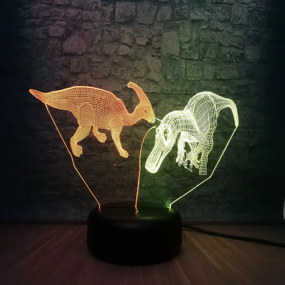 Новинка Животное Динозавр 3D лампа смешанные цвета ночник для спальни RGB Освещение Иллюзия дома декоративные Детские Подарочные игрушки