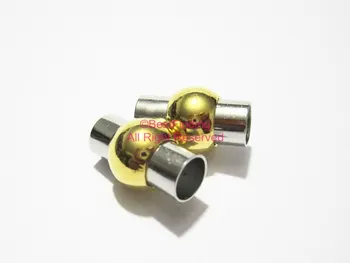 

6mm Round magnetic clasp Gold middle Rhodium Strong magnet leather clasp