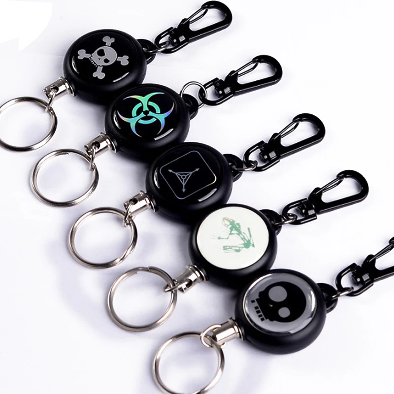 

1PC TAD Steel Rope Burglar Tool Belt Money Retractable Key Recoil Ring Pull Chain Clip Keychain key Chain Chaveiros